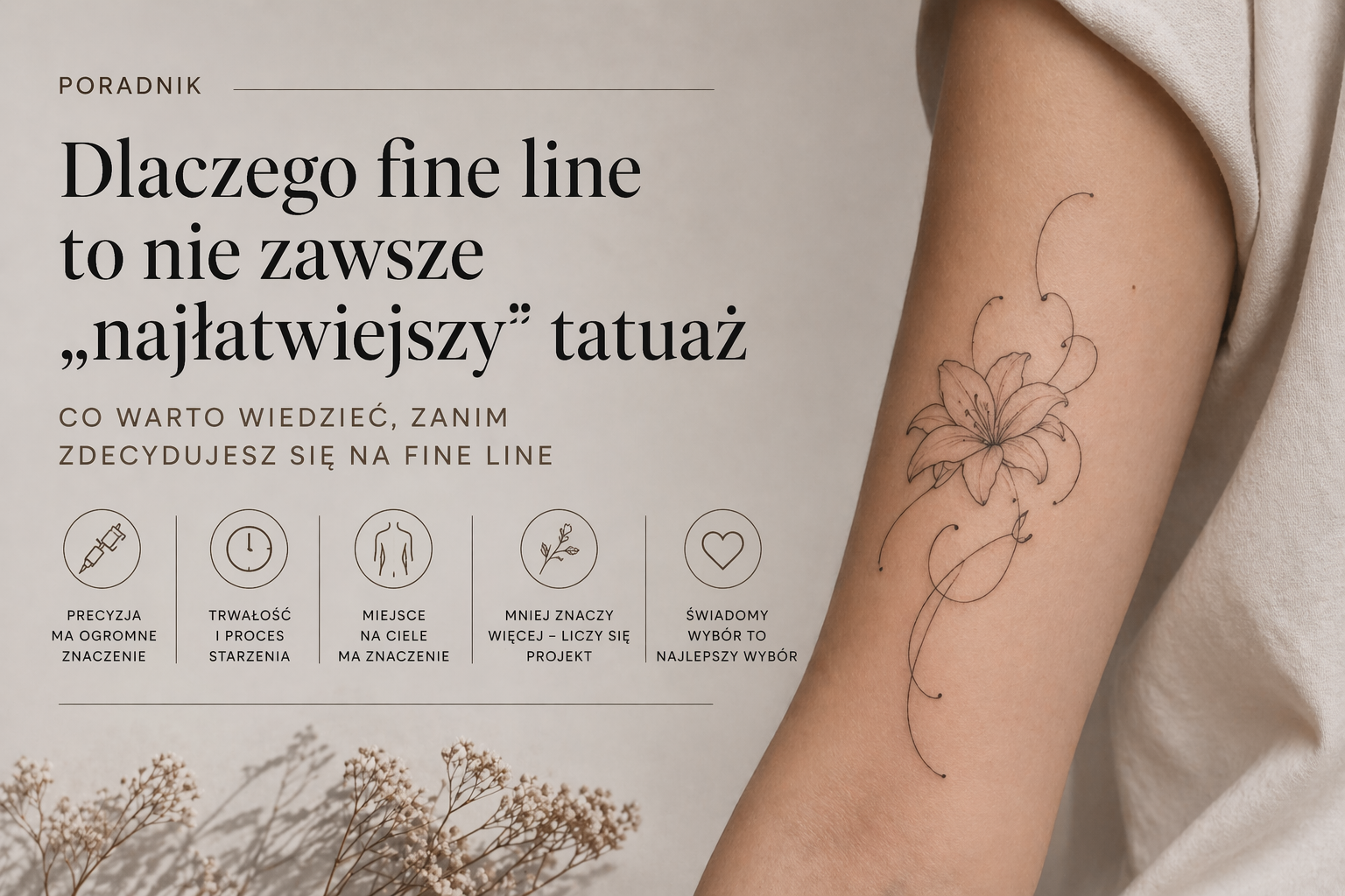 Dlaczego fine line to nie zawsze „najłatwiejszy” tatuaż
